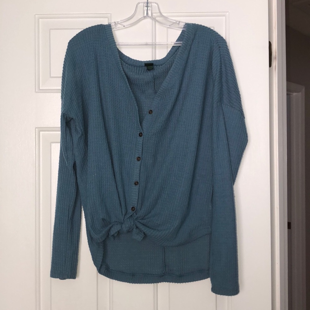 Blue Scoop Sweater